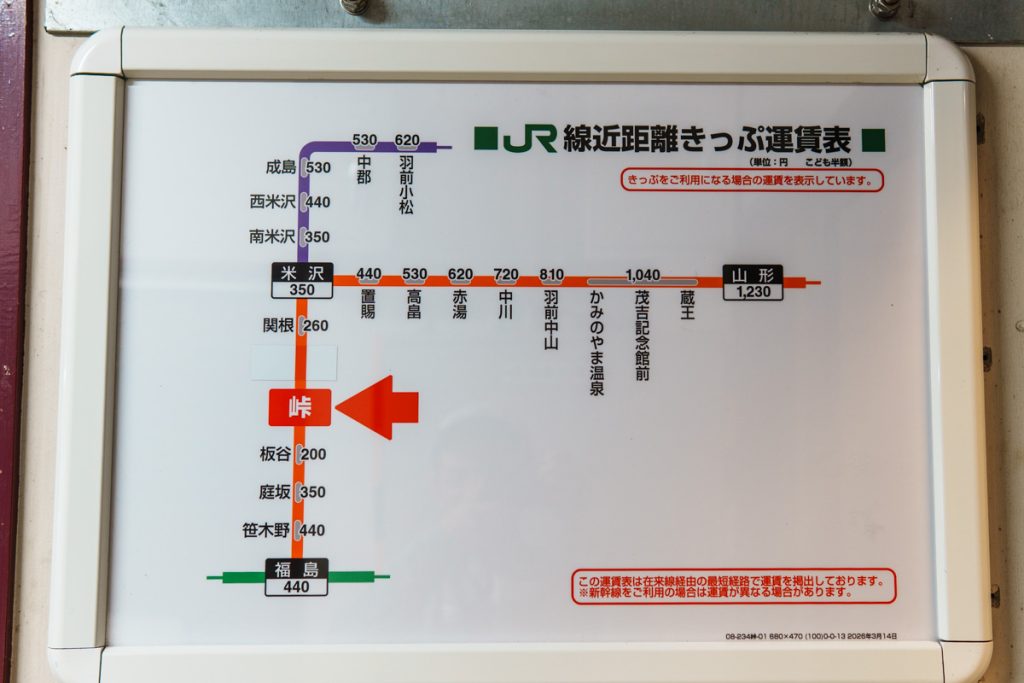 奥羽本線の路線図